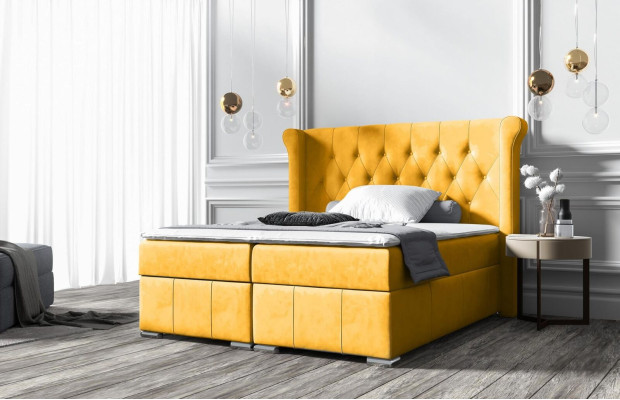 Chesterfield gulta + gultas kaste Boxspring gultas guļamistaba viesnīca Visas izmēri!