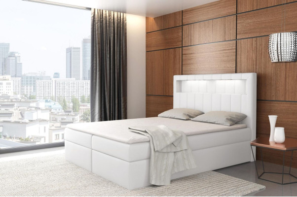 Gulta apgaismota boxspring gultas king size audekla viesnīcas jaunās guļamistabas mēbeles