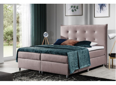 Gulta Boxspring gulta Divgulta Lauztuve Poliesters audums Guļamrāmis 180x200 Mēbeles