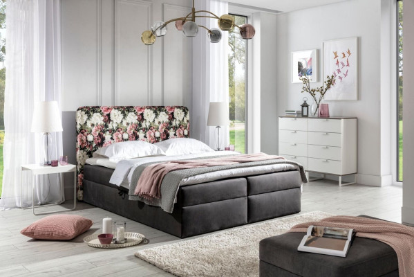 Gulta Boxspring gultā Tekstils Dizains Divstāvu viesnīca Modernā gulta Guļamistabas ziedi