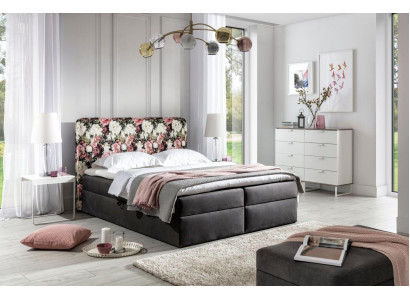 Gulta Boxspring gultā Tekstils Dizains Divstāvu viesnīca Modernā gulta Guļamistabas ziedi