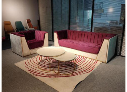 Medūza Sofa garnitūra dīvānu komplekts mēbeles iekārtojums sarkans beige 3+1