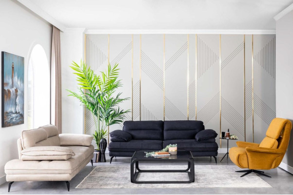 Ērta dīvāna sofa trīsvietīga Itāļu dizaina luksusa mēbele