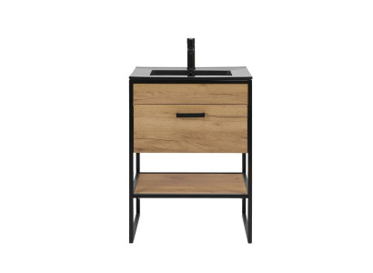 60 cm platums vannas istabas mēbeļu komplekts ar izlietni, skapī un mazgājamu izlieti saskaņā ar Loft stila.
