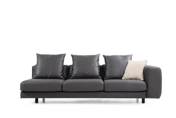 Stūrsofa Stūrgarnitūra L formā Pārklājuma dīvāns Auduma dīvāns Pelēks Dīvāns Galds Couch