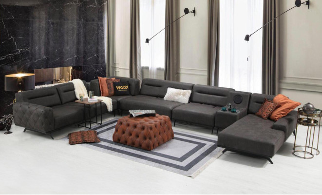 stūra dīvāns U formā auduma dīvāns stūra komplekts sofa greija grea sofa liela