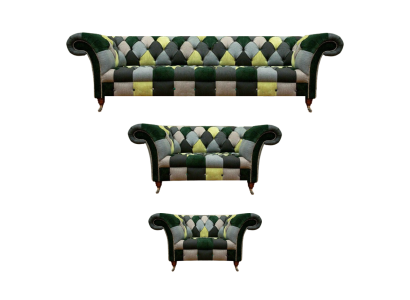 Dzīvojamā Istaba Moderns Dizains Tekstils 3 gab. Chesterfield Mēbeles, jaunas