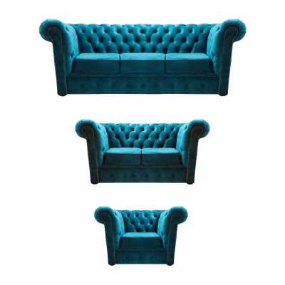 Sofagarnitūra Moderns Tekstils Krēsli 2x Sofas Chesterfield Dzīvojamā Istaba 3+2+1
