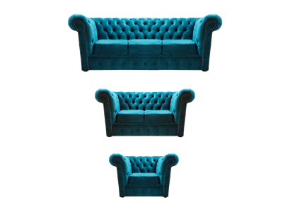 Sofagarnitūra Moderns Tekstils Krēsli 2x Sofas Chesterfield Dzīvojamā Istaba 3+2+1