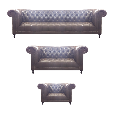 Chesterfield Luxus komplektētā 3 daļu dzīvojamā istaba dīvānu komplekts mēbeles 4+2+1