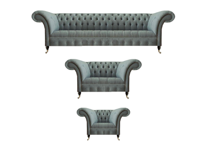 Sofas komplekts 3 gabalu Pellēkas krāsas mājām, luksusa krēsli, Chesterfield sēdeklis.