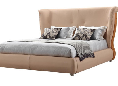 Beige gultas istabas gultas divguļamie gultu rāmis koka mēbeles ādai gultas
