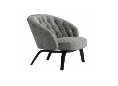 Elegantais polsterējums no masīvkoka ar šuves tonī "Charcoal Chesterfield".