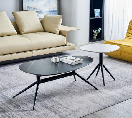 Iestatiet 2x dīvāna galdiņi kafijas galds blakusgaldiņš dizainera dzīvojamā istaba galds.