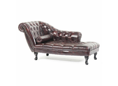 Chesterfield sarkanais šešļa izgatavotāja guļamistaba ādas dīvāns Chaiselongue dīvāns jaunumi.