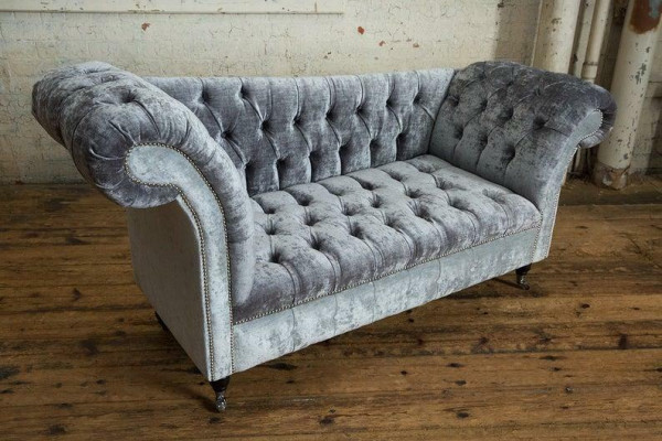 Dizaina Chesterfield auduma dīvāns šķirnes materiālu atpūta, jauns šaise-ložas dīvāns.