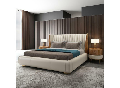 Dizainera itāliešu mēbeles Dubultgulta 150x200cm gultas guļamistaba ādas jaunas