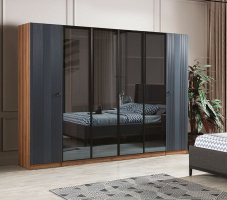 Luksusa guļamistabas skapis Stils Moderns Kokmateriāls Mēbeles Skapis 6 durvju