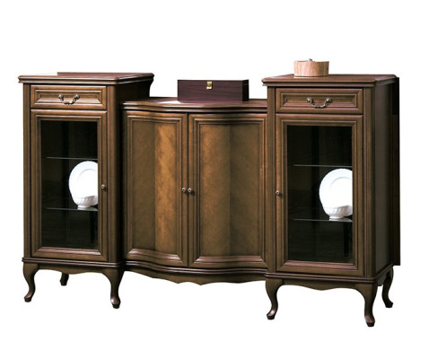 Klasiskais XXL Kommode Sideboard Koka Antik Style Skapis Vitrīna