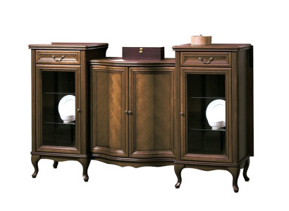 Klasiskais XXL Kommode Sideboard Koka Antik Style Skapis Vitrīna