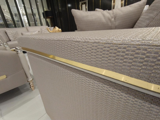 Luksusa dīvānu komplekts 3+3+1+1 sēdvietas un krēsla JV Mēbeles Modernas Mēbeles komplekts 4 gab.Neilgi