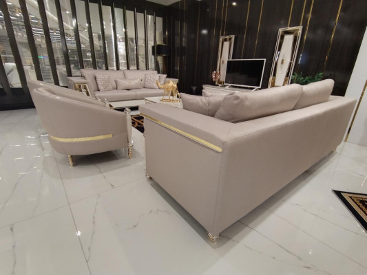 Sofasets 3+3+1+1 vietas + galdiņš + plaukts Moderns komplekts Jauns