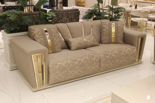 Sofas komplekts Moderns 3+3+1+1 vietas+Galds Tekstils Dīvāns Koks