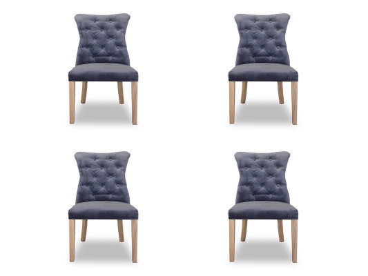 4 krēsli Krēsls Polster Dizains Chesterfield komplektā krēsls Pilns komplekts