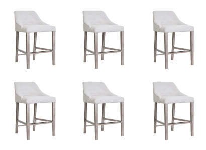 6x Bāra Krēsls Bāra krēsls Tresen Stuhl Set Stühle polster Chesterfield dizaina stilā