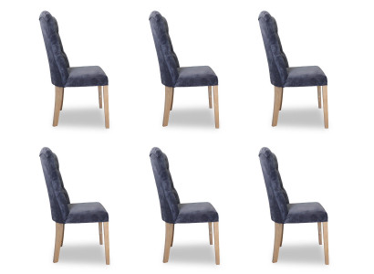 6 krēsli, krēsla polsterēšana, dizains Chesterfield sēdeklis, komplektā ar krēslu komplektu