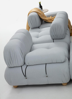 Pilna dīvāna komplekta dīvāns 3-2-1-vietīgs moderns audums pelēks komplekts