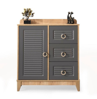 Komoda bērnistabā Moderna Elegantā Komoda Koka Pelēka Mēbeļu dizains