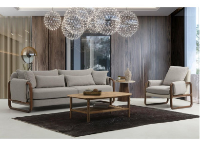 Sofas komplekts 3 vietas krēsls trīs vietu moderns audums pelēks komplekts dizains