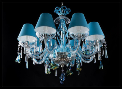 Zila griestu lampa gaismas dizains krons lustraies lukturis kristālu