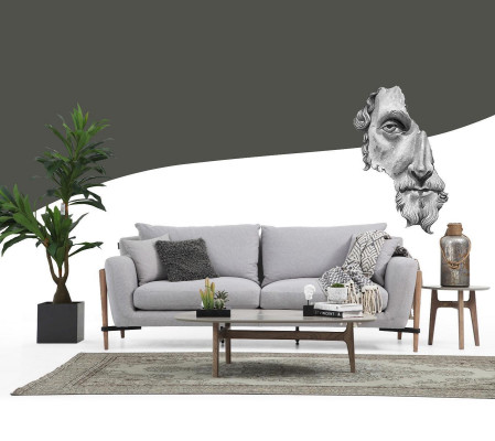 Sofas komplekts 4-vietīgs krēsls četrinieks audums Sofa Moderns dizains pelēks