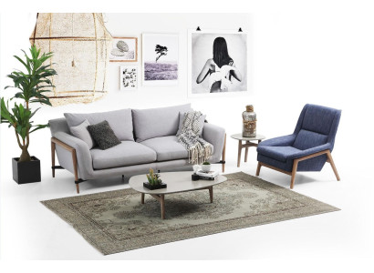 Sofa komplekts 3-vietīgs atpūtas krēsls trīsvietīgs auduma krāsā moderns dizains pelēks