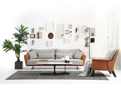 Sofa komplekts 21 sēdvietas dzīvojamajā istabā Oranžs audums Krēsla Divvietīga.
