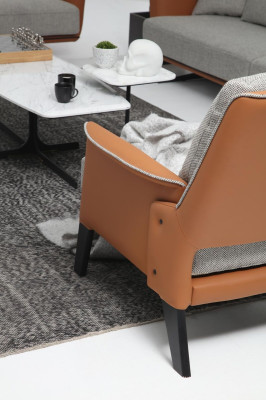 Sofa komplekts 21 sēdvietas dzīvojamajā istabā Oranžs audums Krēsla Divvietīga.