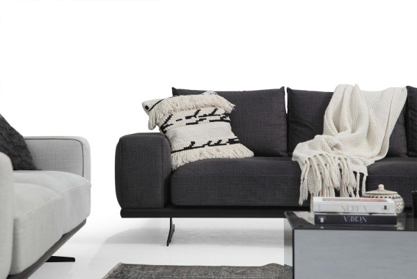 Stūrsofa L-formas sofa dzīvojamā istaba pelēka moderna auduma mēbeles mīksto sēdvietu dizains