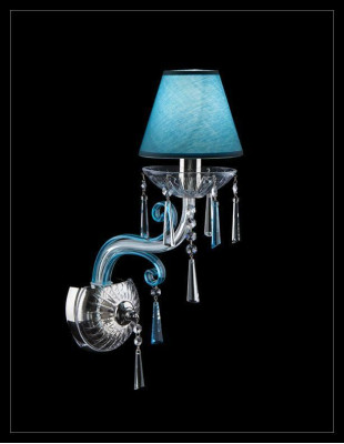 Bohēmijas sienas lampa zila kādreizējais lampa Lampenwelt sienas lampas lampa.