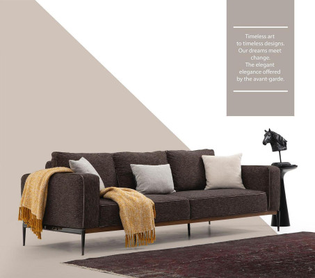 Četrvieta sofa 4 sēdvietas auduma sofai Moderns dizains Dzīvojamā istaba Pelēka