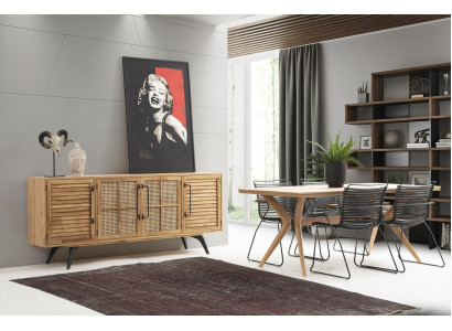 Ēdamgrupa ēdamistaba ēdamistaba ēdamgalds krēsli komplekts 5 gab. brūns koks moderns