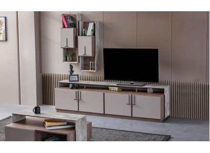 TV stenda Sienu skapji Sideboard RTV Lowboard pelēkā dzīvojamā istaba koks