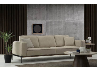 Sofa Treisistabu 3-istabu auduma Modernas sofa dizains dzīvojamā istaba bēša krāsā