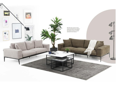 Sofas formājuma 32-vietīgais dīvāns, Pelēka dīvānu kopa Moderns komplekts Jauns.