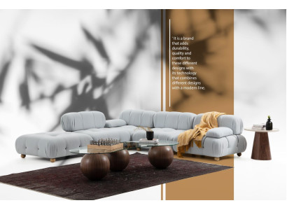 Stūra dīvāns Dīvāns Audums Dzīvojamā Istaba Dīvāni Stūris Pelēks Moderns Poliesters Dizains