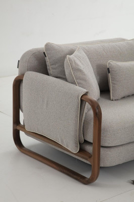 Sofas komplekts 431 Viensējais krēsla modernais audums pelēks komplektāviesistaba daviniēšu grupa