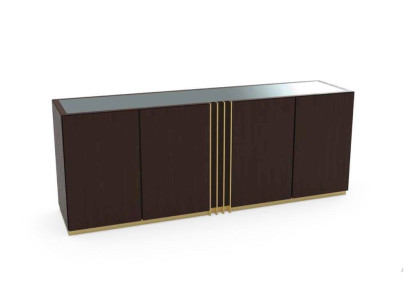Dzīvojamā istaba Komoda Lowboard brūna Sideboard Koks Moderns Mēbeles 208x49x80cm