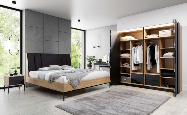 Skapis Melns Luksusa Koksā Gulējamistaba Elegants Skapja dizains Moderns
