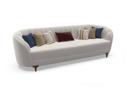 Moderne baltā sofa dzīvojamā istabā. Ekstravaganti 3 vietu mīkstie dīvāni 250cm garumā. Luksuss.